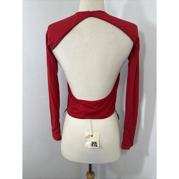 SER O YA Crop Top Women L Red Ellis Twist Cutoutcore Coquette Festival Femme Y2K - Picture 3 of 10